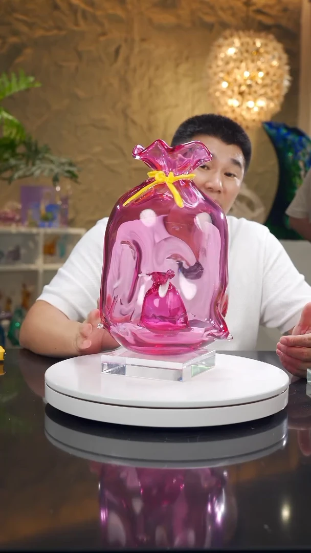 摆件设计款金红钱袋花瓶摆件大号