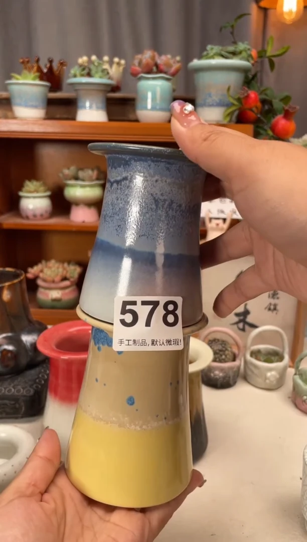 瓷片朱*燕578知木小芳花盆