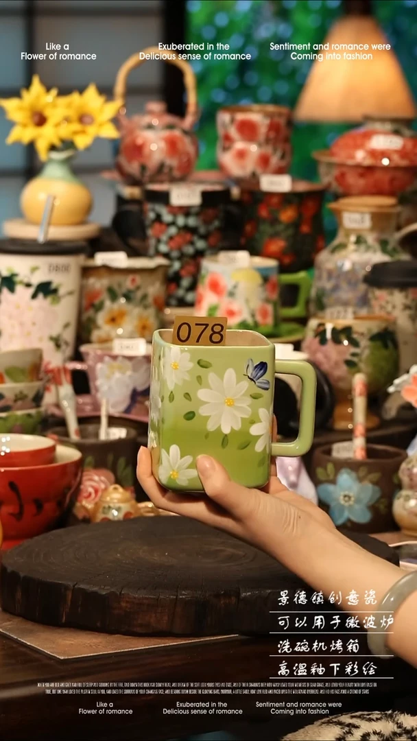 陶瓷景德镇高温釉下彩手工手绘款式@G0309@