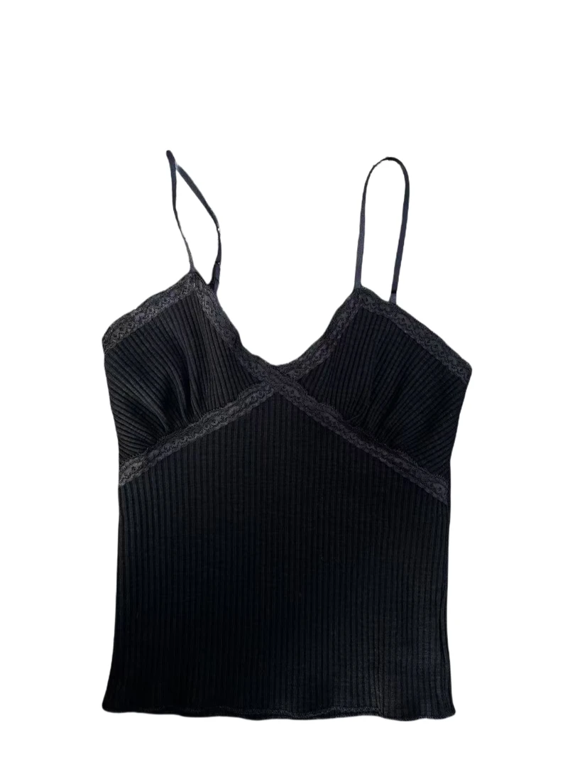 蕾丝吊带背心V领设计修身百搭 早春新款