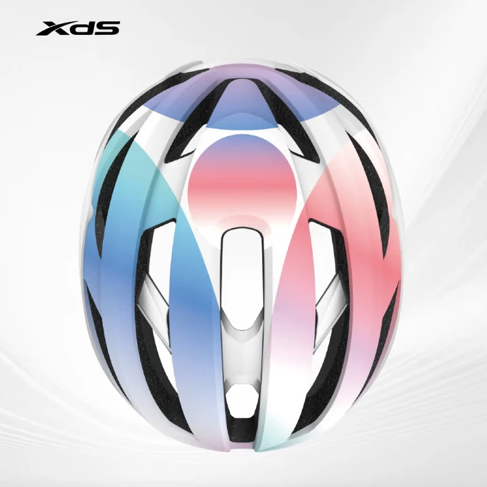 喜德盛七彩骑行头盔时尚年轻休闲公路自行车一体透气安全帽TT-38