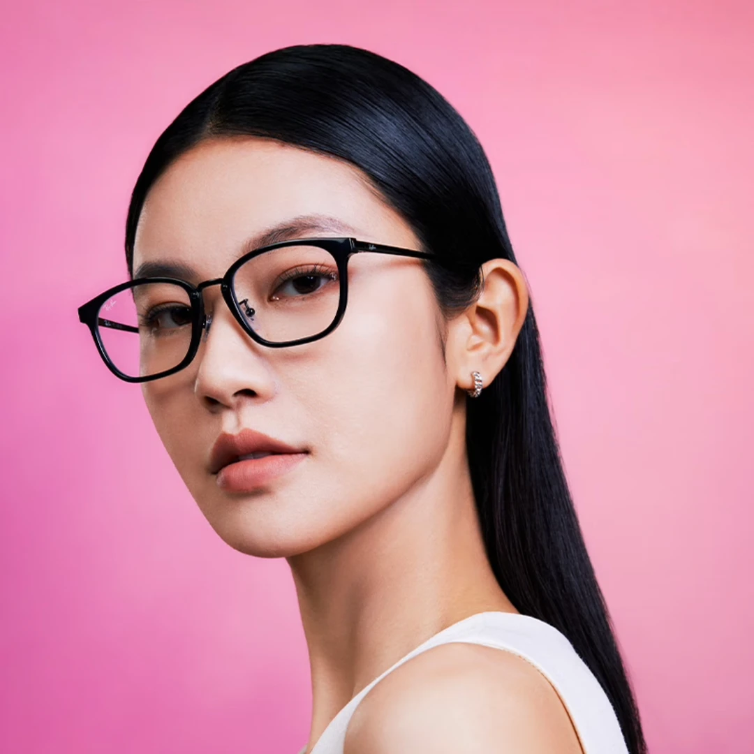 RayBan雷朋男女方形光学镜注塑框平光镜近视框可配镜0RX7247D