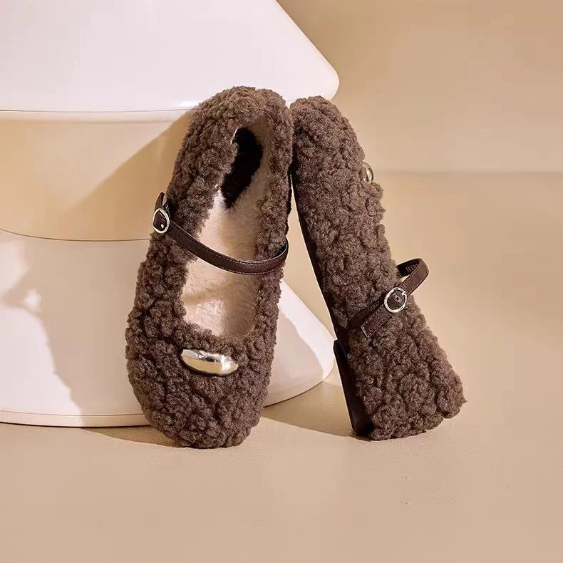 217-1A 松紧带圆头胶粘纯色轻职风穆勒鞋