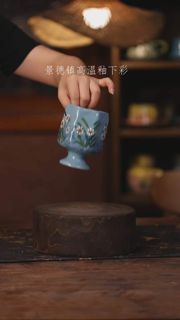 陶瓷景德镇高温釉下手绘陶瓷415