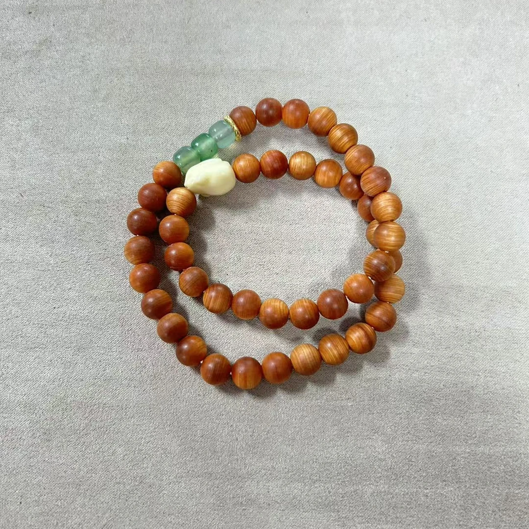 崖柏小白兔双圈手串