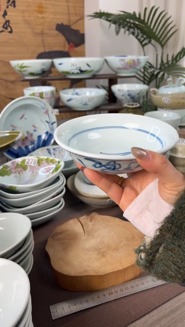 明舟微瑕山茶花6寸正德碗（单只装）