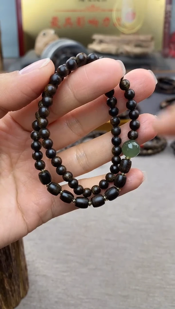 【闪购商品】沉香手串顺化紫棋05+白棋8颗 双圈沉水