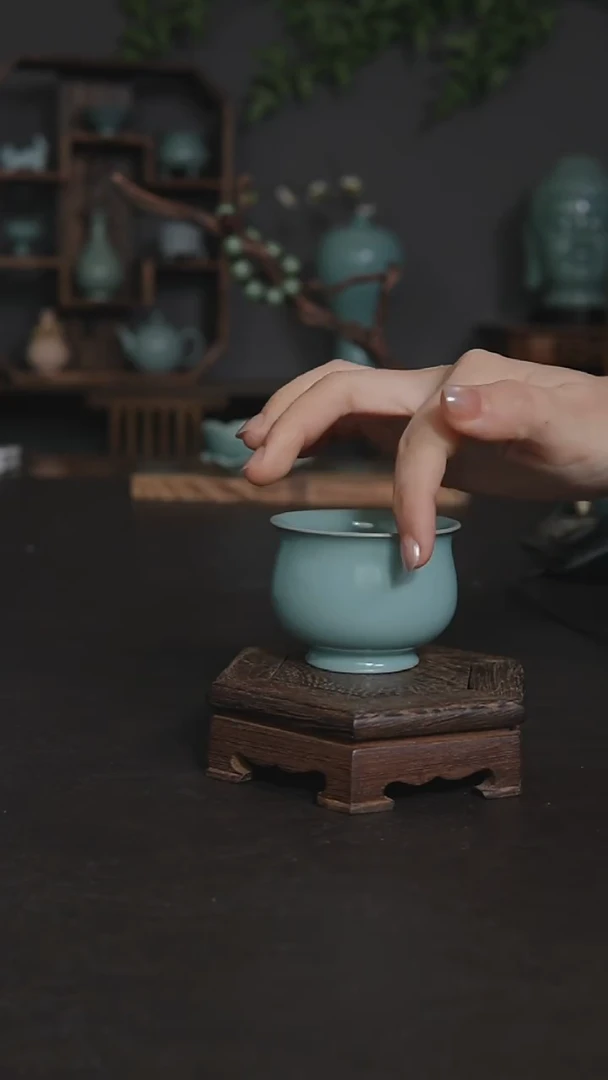 摆件陶手工胎玉兰杯全品