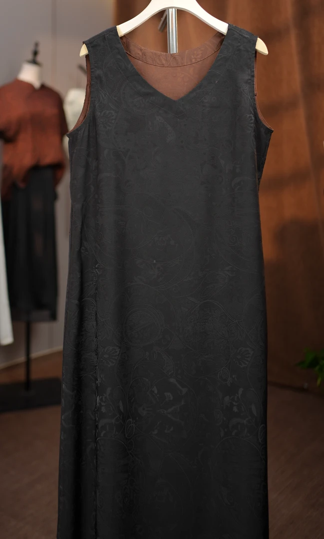 1800宽松气质百搭休闲花萝气质双面穿背心裙