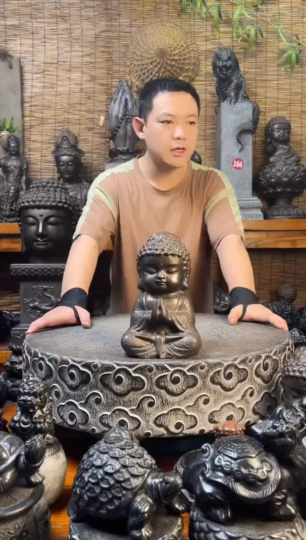 石材22宝宝佛天然青石雕刻