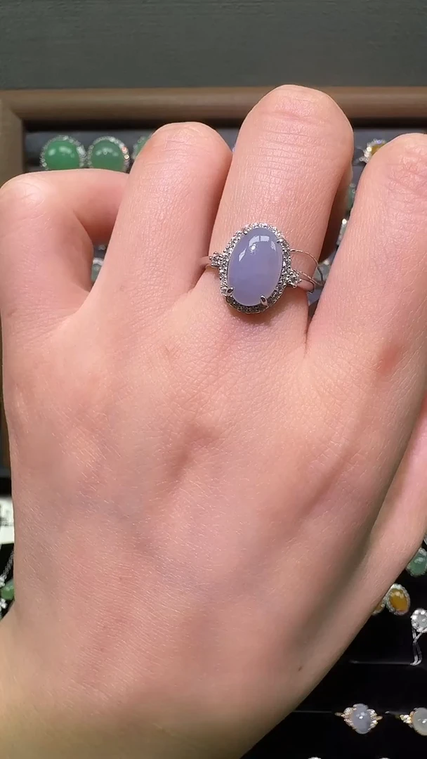 银S925镶嵌戒指翡翠戒指43