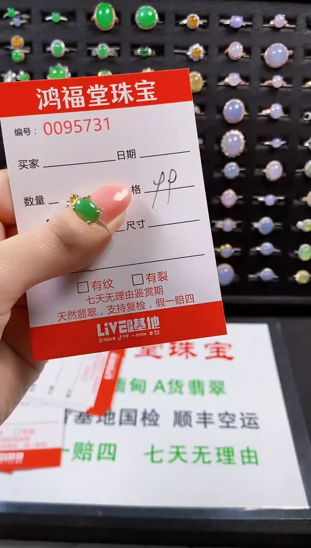 【闪购商品】翡翠戒指银S925镶嵌5731