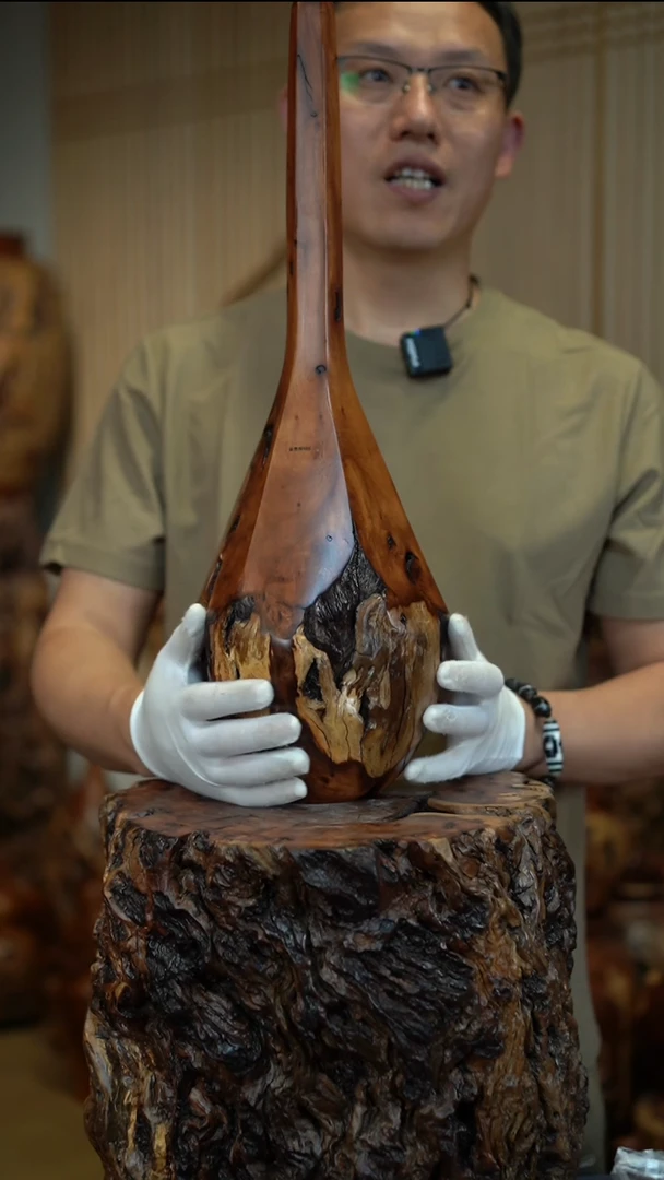 枣木雷击枣木富贵瓶·