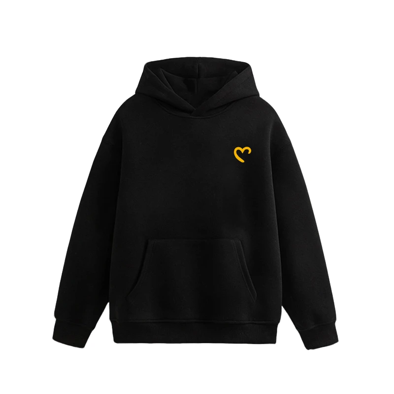 特大码300斤复线笑脸胶印印花连帽卫衣男女秋冬加绒休闲运动宽松