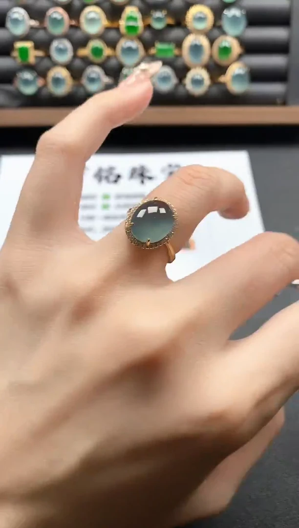 银S925镶嵌戒指翡翠51151