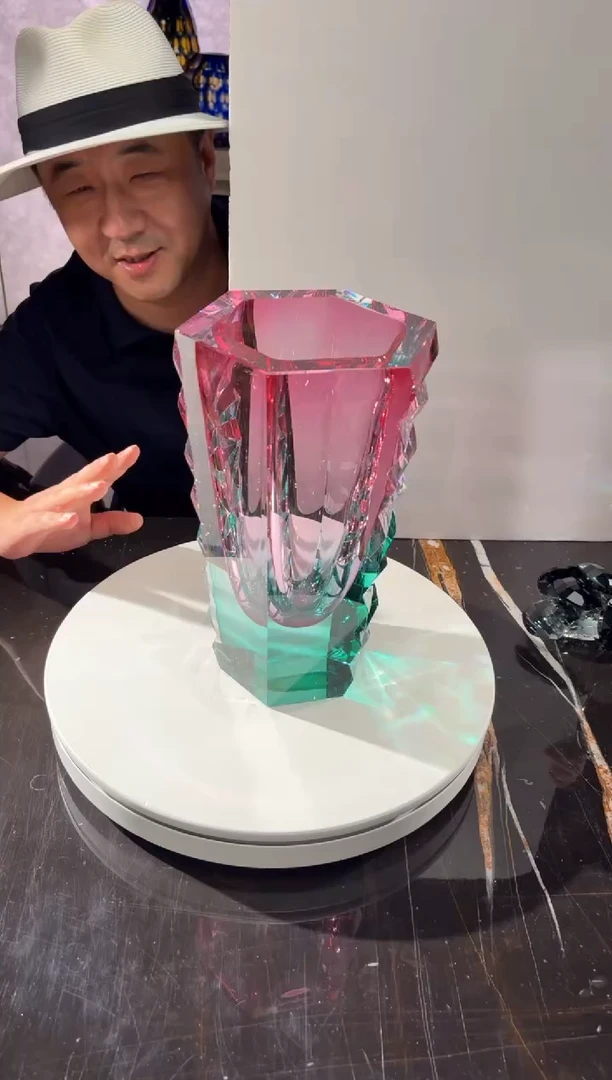 摆件CS0101066金红冰岛火山艺术花器