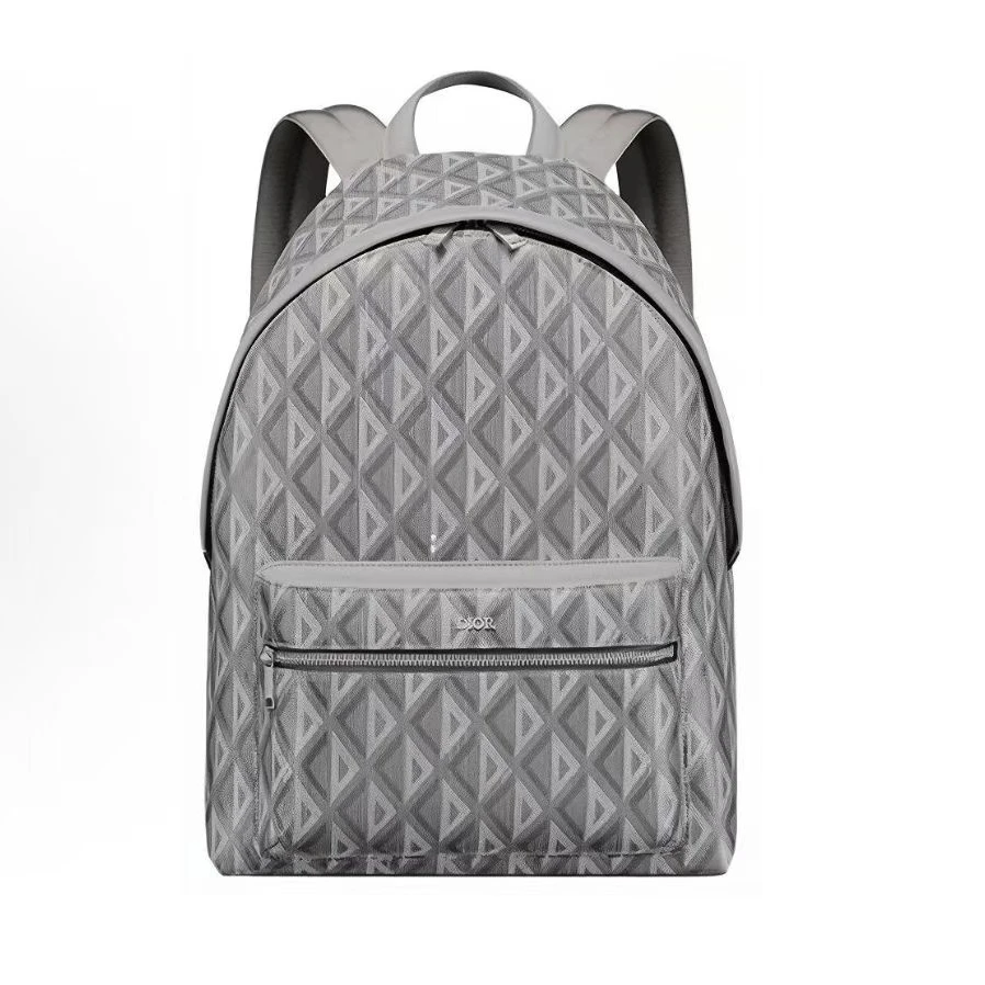95新 DIOR/迪奥 ider CD Diamond 灰色 PVC 双肩包/BGH403020001