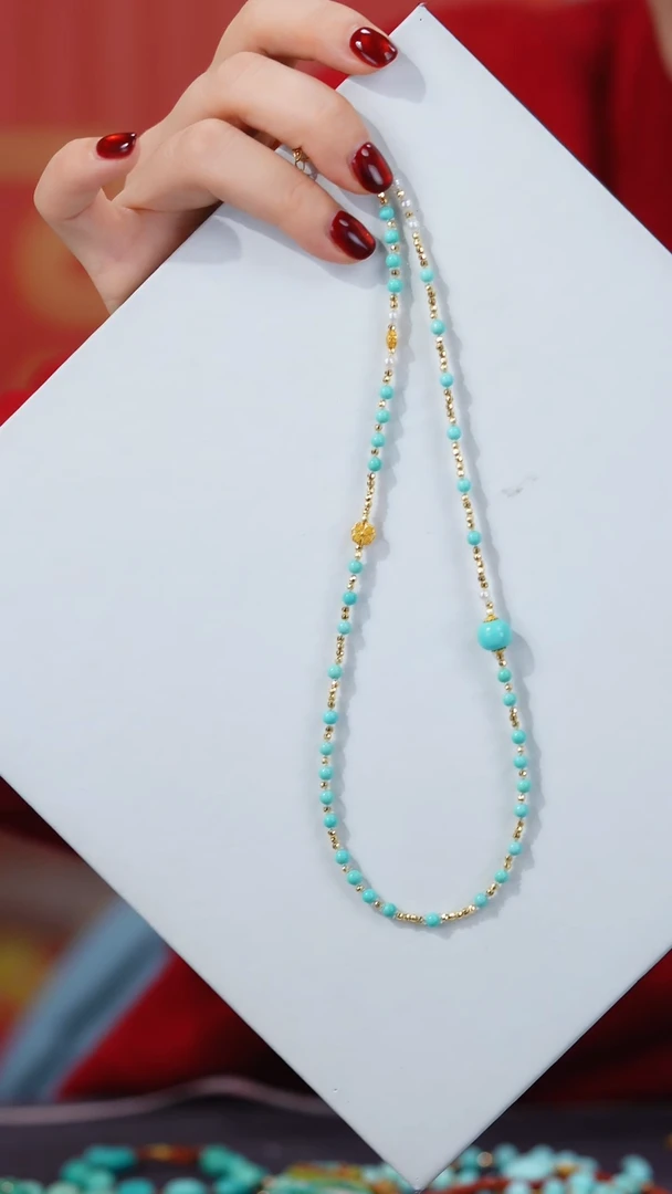 【闪购商品】绿松石项链18K金镶嵌1