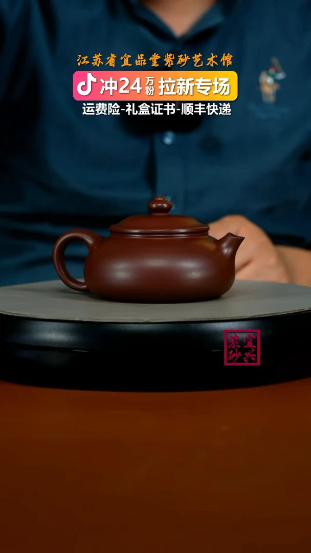 茶壶紫砂李传荣S级龙血砂光素寒江180CC