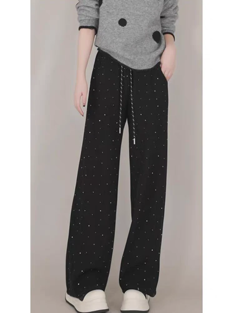 E11-烫钻新款时尚宽松长裤