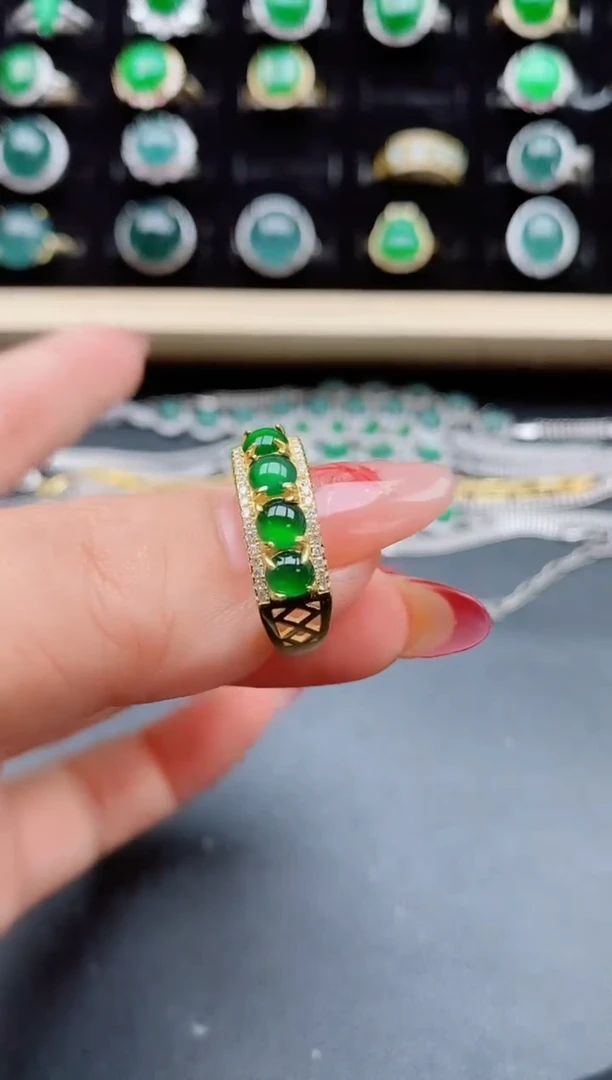 【闪购商品】翡翠戒指银S925镶嵌580505