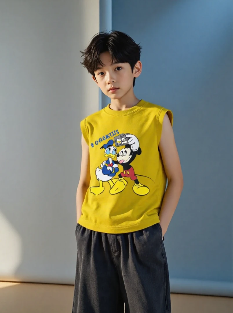 OAOH背心男童动漫夏季新款潮牌简约无袖T6124日韩版中大儿童服装
