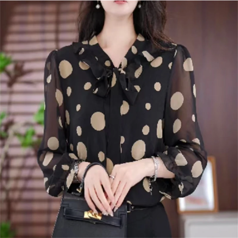 高端时尚长袖碎花衬衫女显瘦气质新款衬衣春秋洋气百搭女士印花
