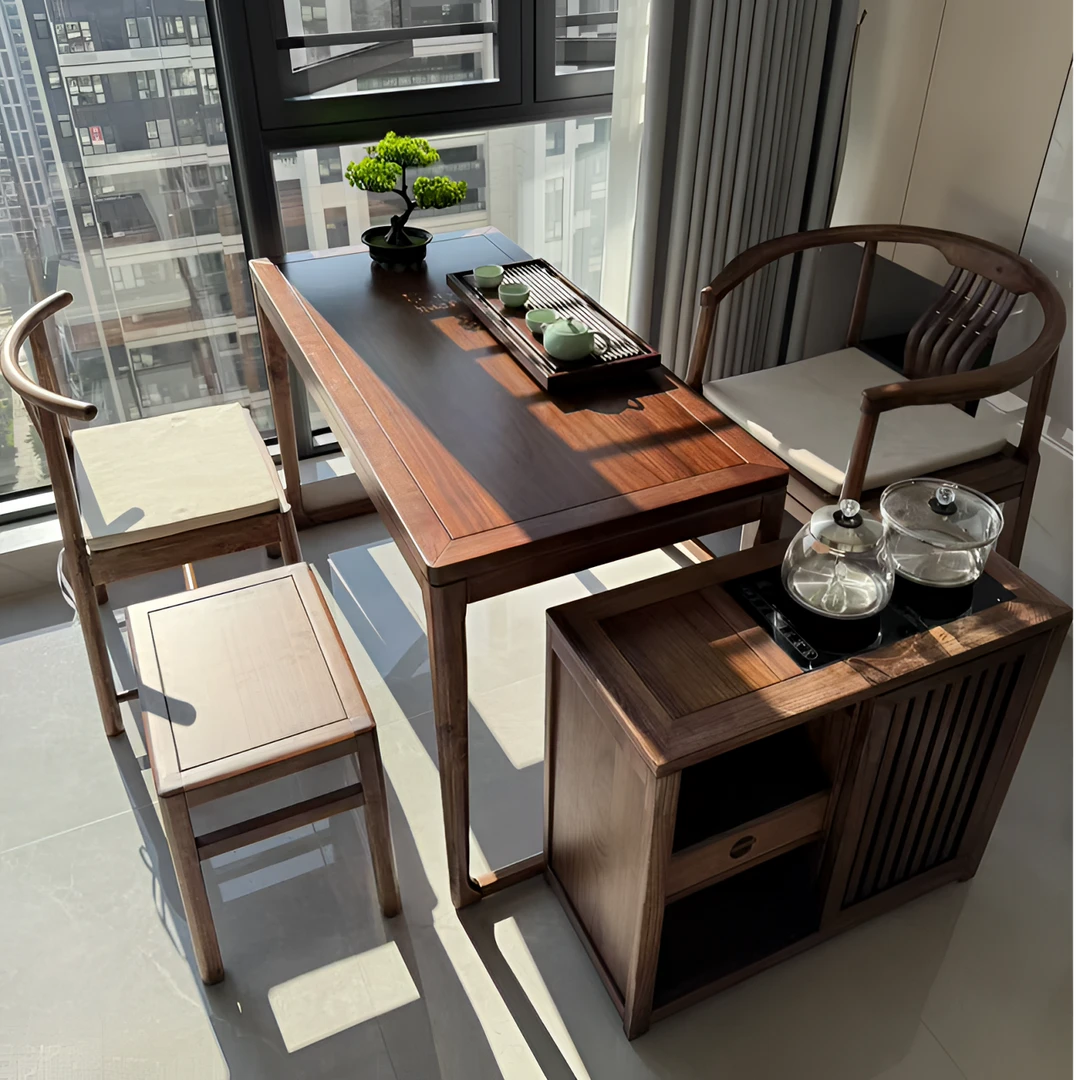 新中式实木茶桌椅组合小户型阳台茶台茶几禅意功夫泡茶桌子