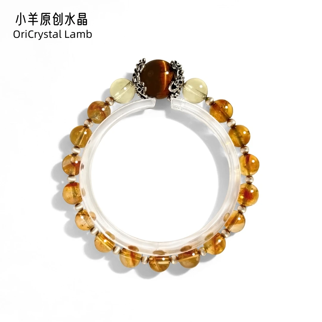 【金霸】黄水晶黄虎晶手串招财黄水晶手串天然水晶手串招财水晶手串