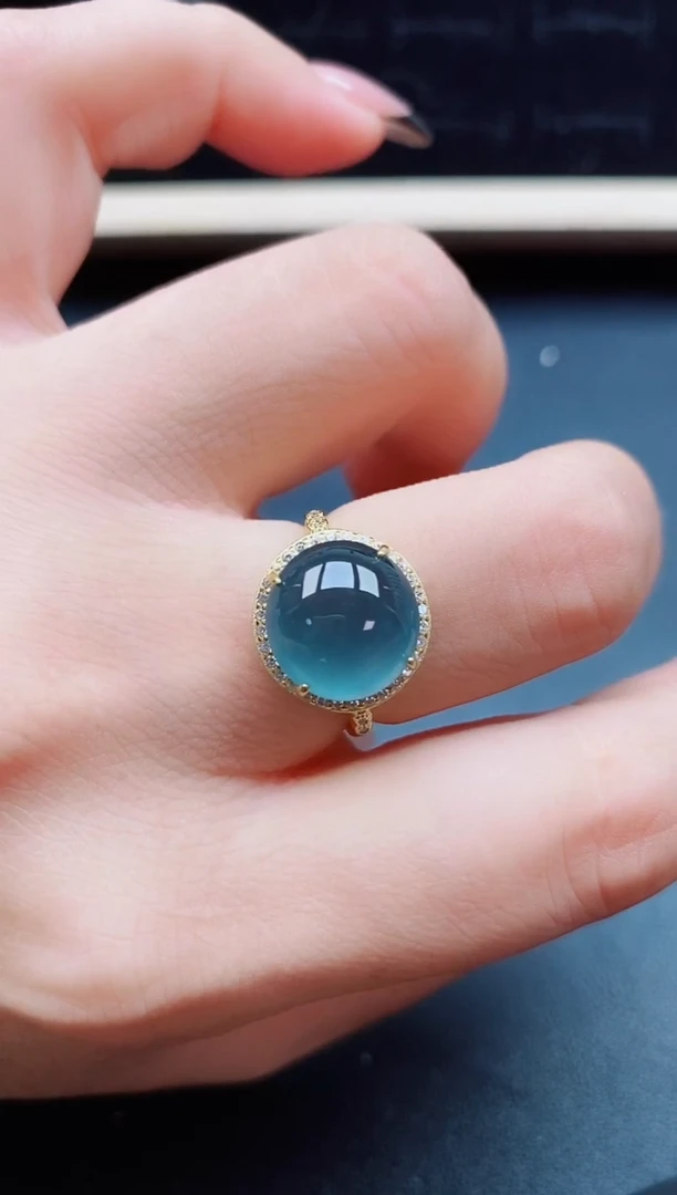 翡翠戒指银S925镶嵌5080550