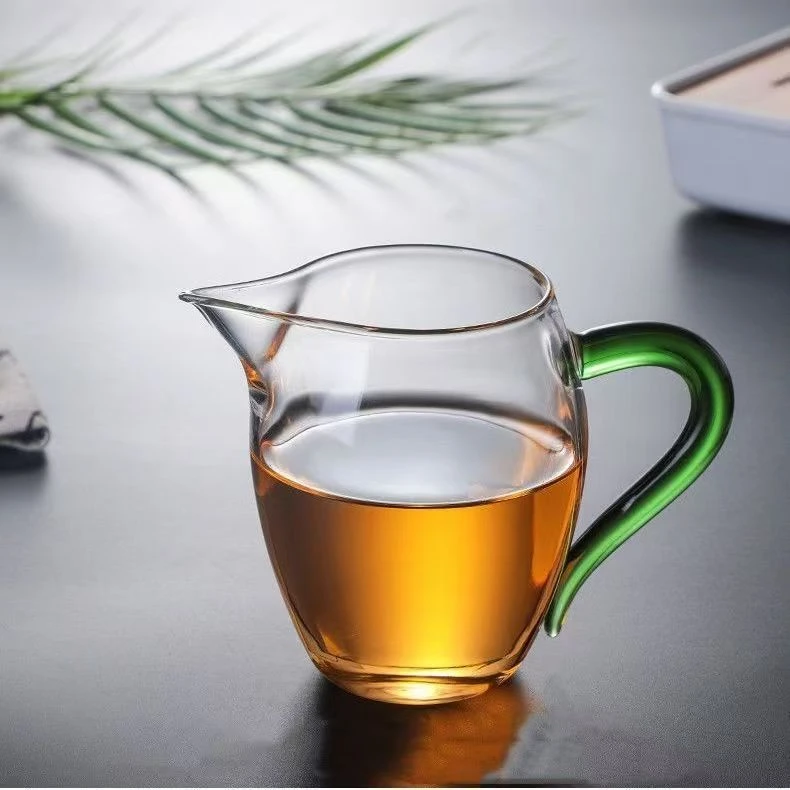 茶具HQ绿把玻璃公道杯DF-3934