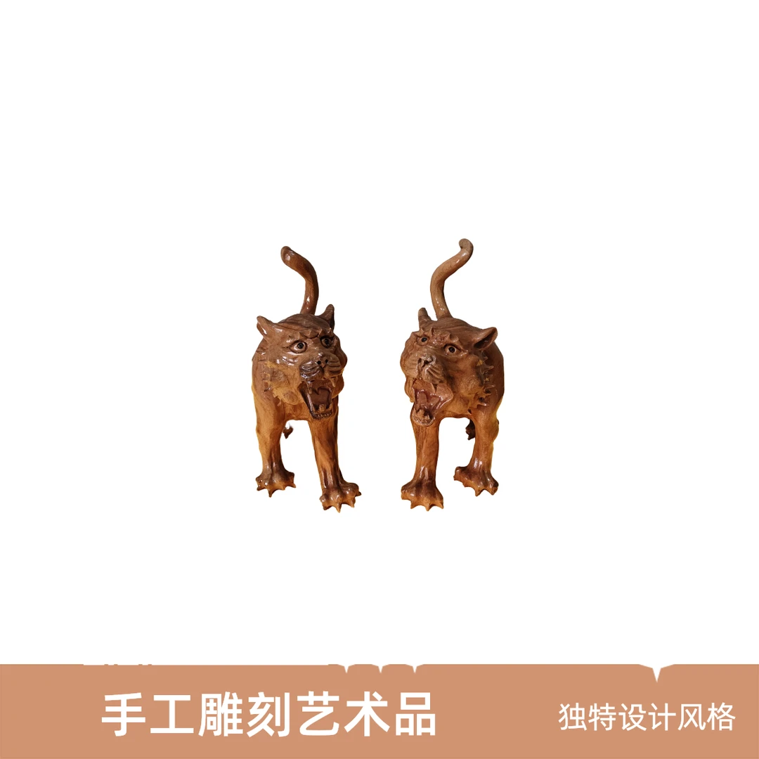 非遗工艺香樟木狮子，守护家运，传承东方韵味