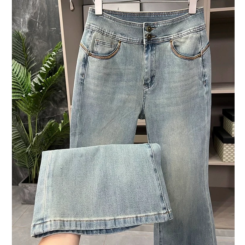 D31231南油爆款休闲牛仔直筒裤女