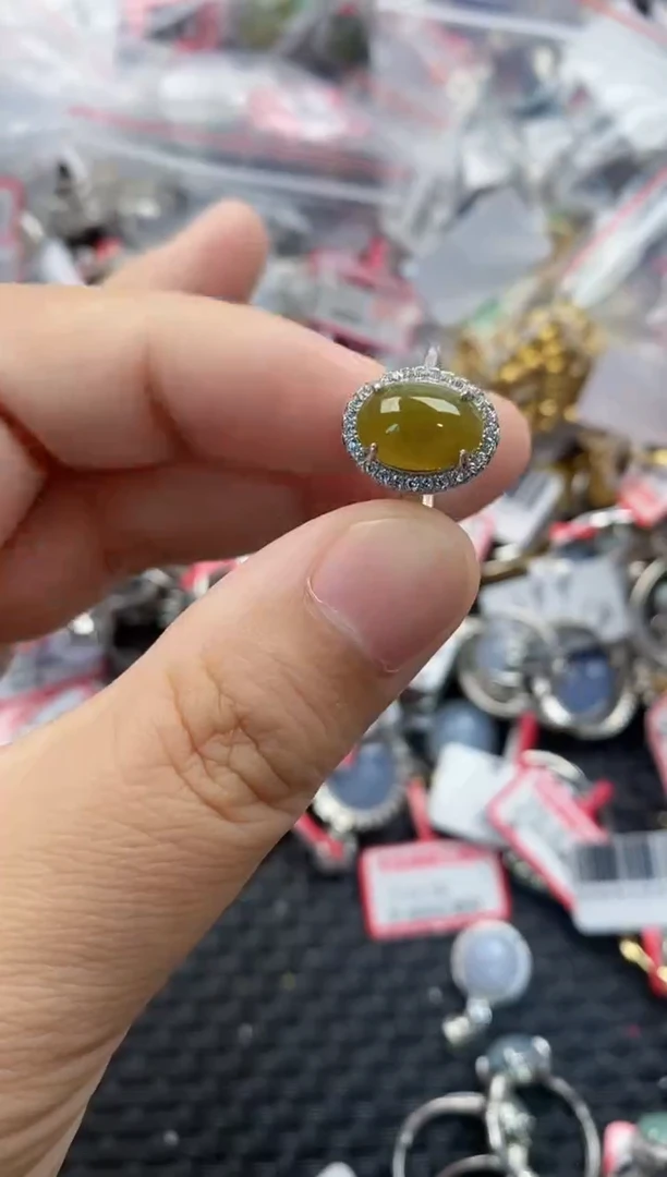 银S925镶嵌戒指翡翠111      3