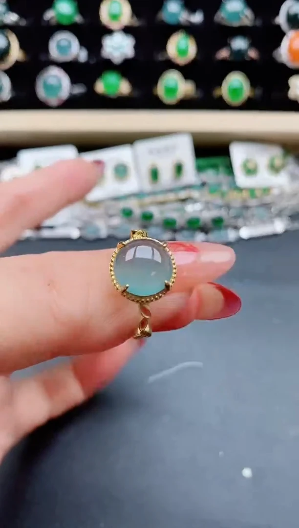 【闪购商品】翡翠戒指银S925镶嵌1321