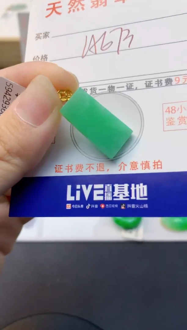 颈饰18K金镶嵌翡翠天然缅甸A货翡翠