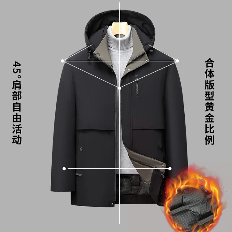 司晨冬季棉服男中老年男装加绒加厚保暖外套爸爸装