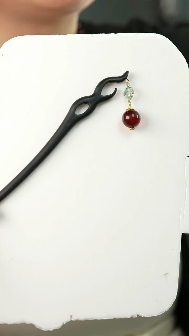 未镶嵌血珀裸石血珀设计款发簪珠径14+