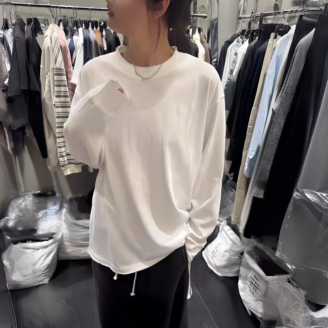 【泡菜韩货】在仓！现！tug 秋款 纯色基础打底圆领净版长袖T恤女