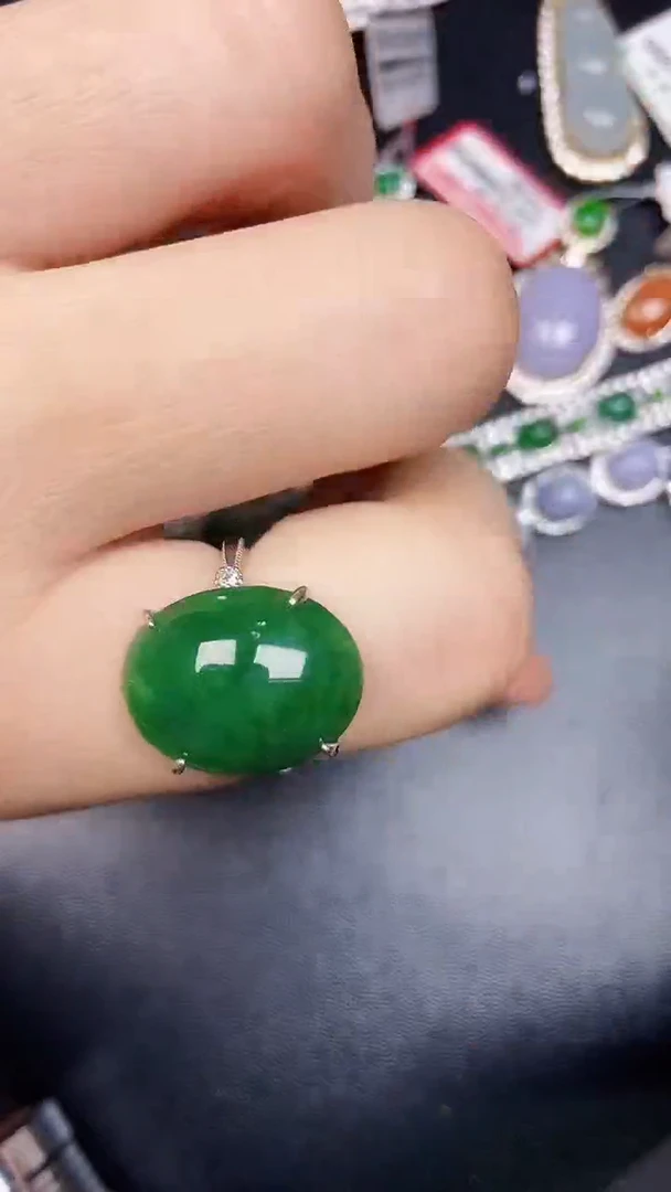 银S925镶嵌戒指翡翠1030