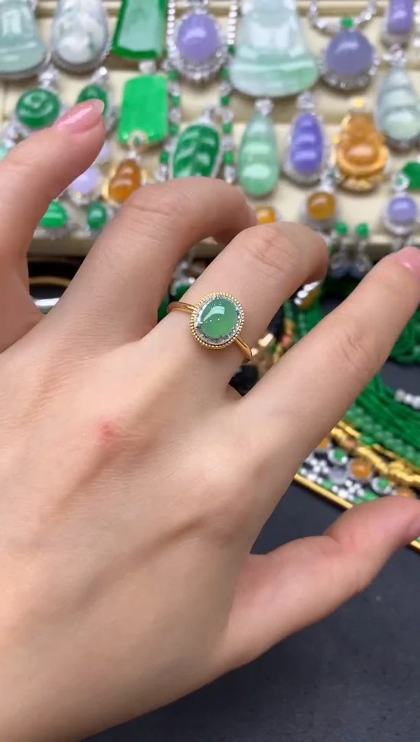 【闪购商品】翡翠戒指18K金镶嵌325中国好珍宝