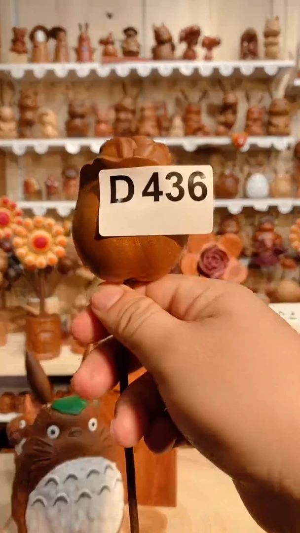 木木雕摆件可爱卡通