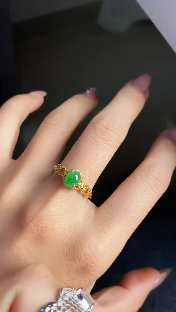 银S925镶嵌戒指翡翠12