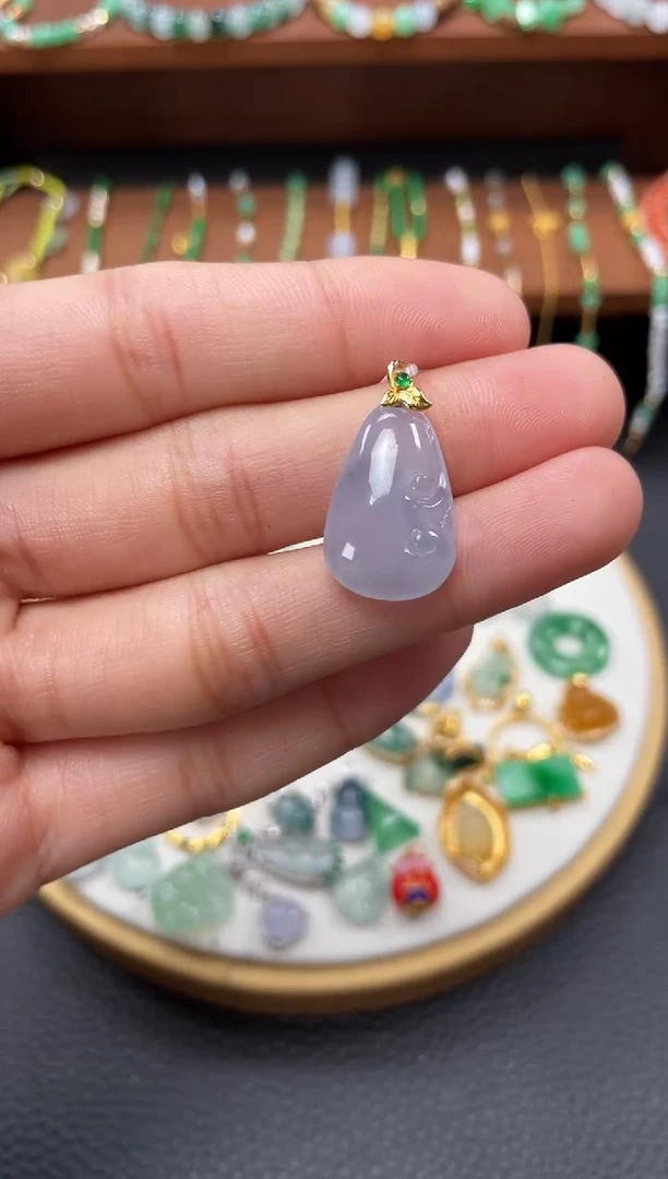 【闪购商品】翡翠吊坠(不含链)18K金镶嵌一个   JK697