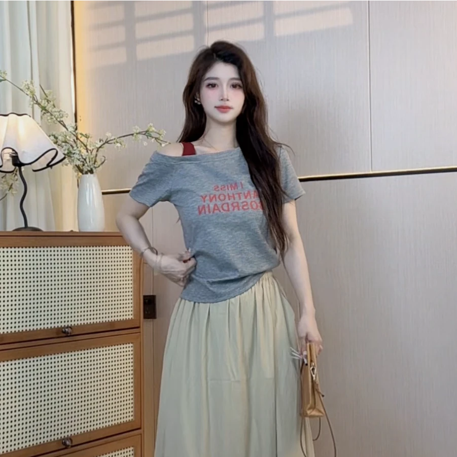 时尚套装气质短袖套装连衣裙女装休闲复古时尚小众