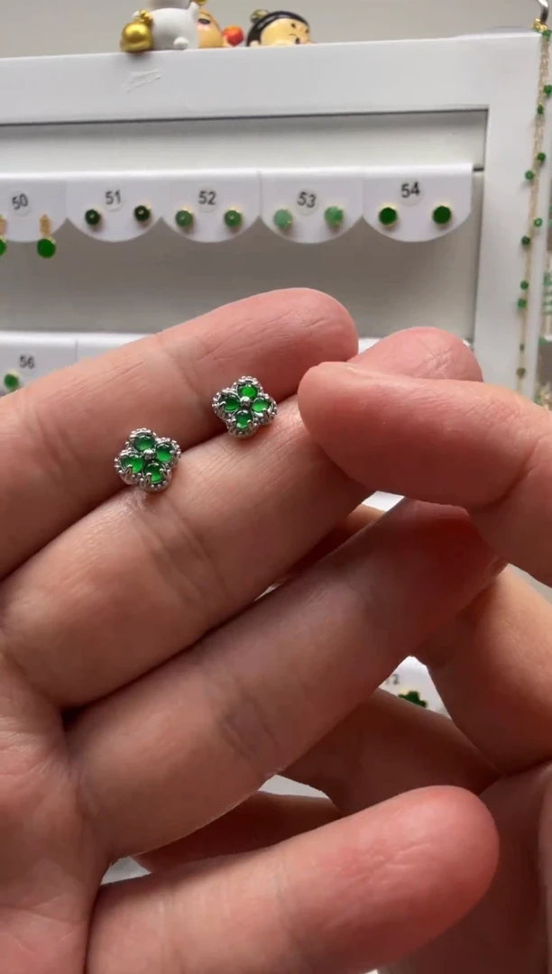 未镶嵌翡翠耳饰未镶嵌a货翡翠