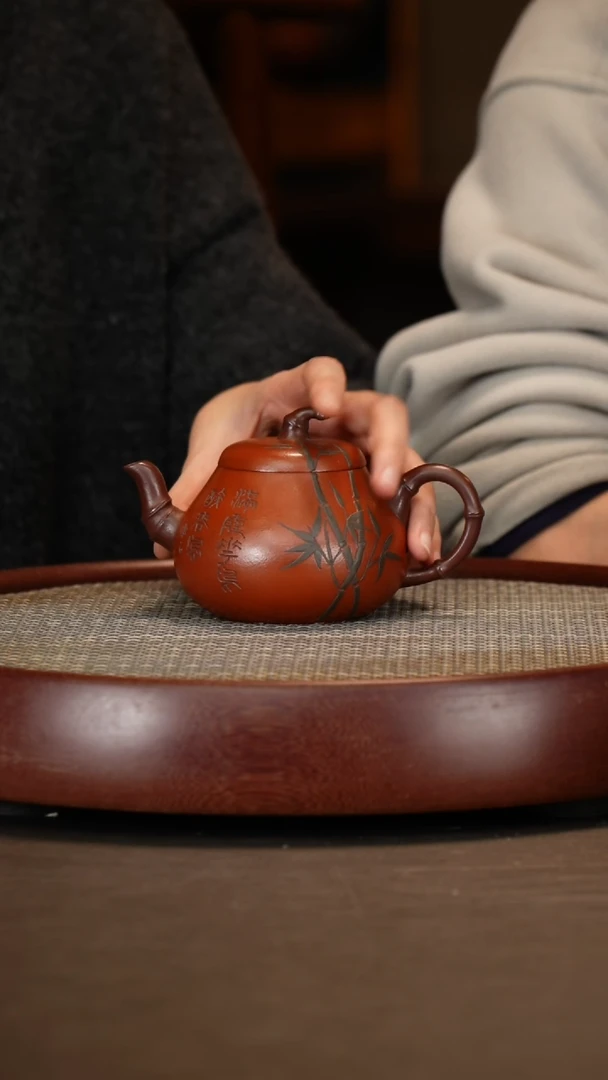 【闪购商品】紫砂茶壶竹趣+诸葛勋251c+壶承+杯+盖碗