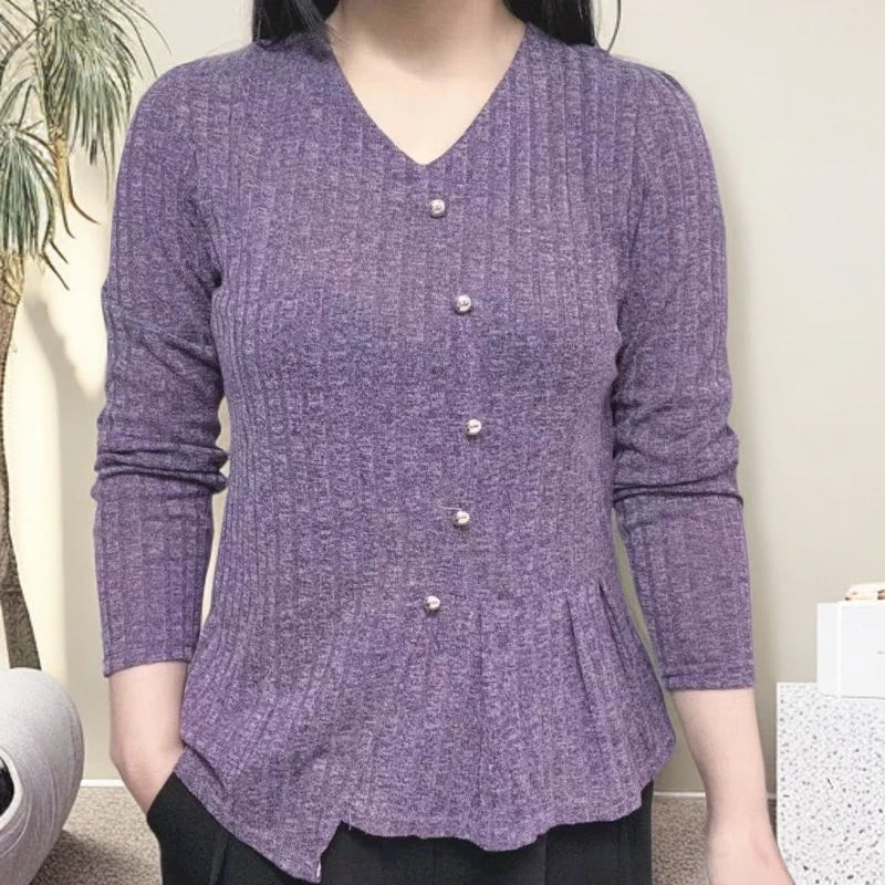 2025秋季新款时尚长袖女韩版气质减龄百搭遮肉显瘦打底衫上衣