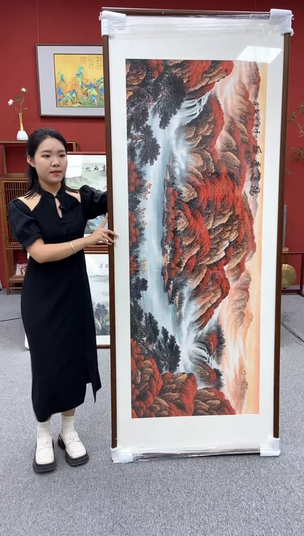 国画佑**姥手绘 鸿运当头 219*88