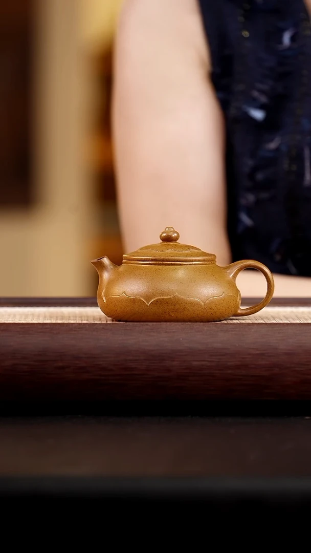 茶壶紫砂黄金段柴烧莲花寒江